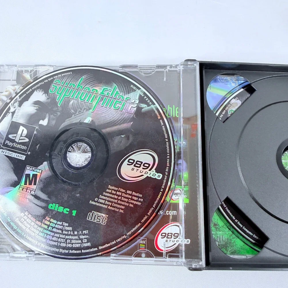 Syphon Filter 2 Sony PlayStation PS1 2000 2-Disc 989 Studios SCUS-94451/94491